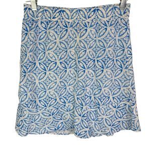 New Hatley Sofia Ruffle Mini Skirt Blue Paisley Organic Cotton XS Preppy Coastal